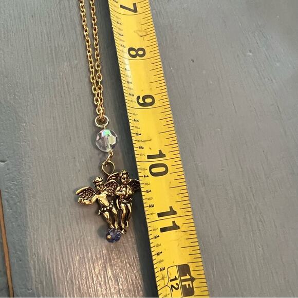 Kirk Folly Gold Tone angel Pendant Necklace